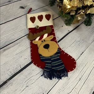 Reindeer Christmas Stocking-18”x8”